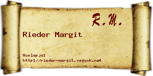 Rieder Margit névjegykártya
